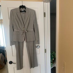 Halogen Linen Blend Pantsuit Light Taupe - Size 8